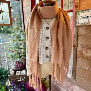 Maeve Solid Brushed Fringed Scarf